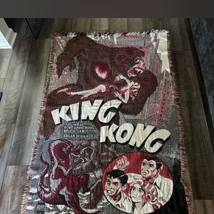 King Kong Vintage Wall Tapestry in Red and Black